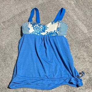 lululemon athletica Blue and White Tank Top